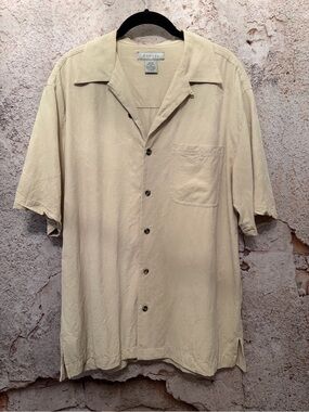 MENS Mantles Silk Beige Dress Shirt